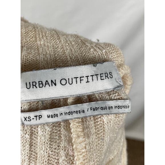 Urban Outfitter Beige Ribbed Knit Sweater Batwing Oversized Size XS - Picture 3 of 8